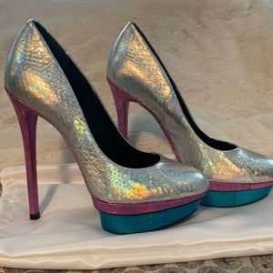 Brian Atwood shiny leather pumps high heels shoe